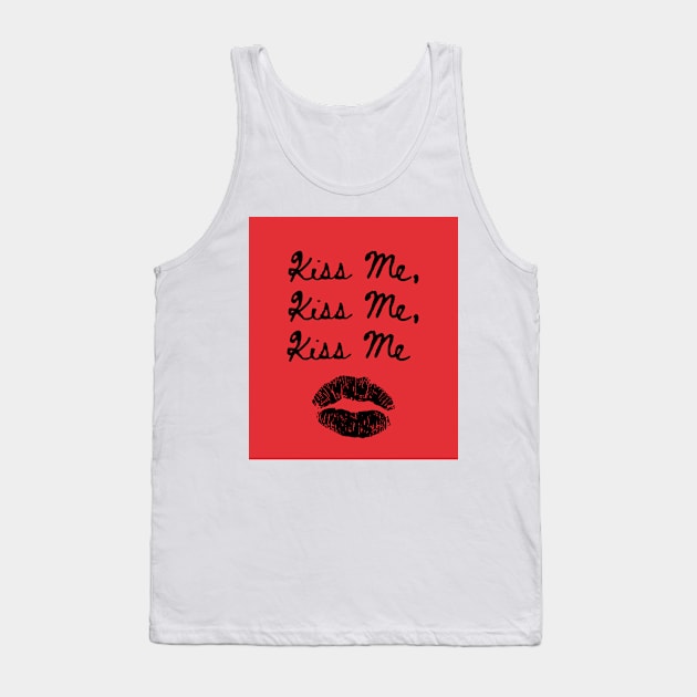 Kiss Me Kiss Me Kiss Me Print Red Tank Top by madiwestdal